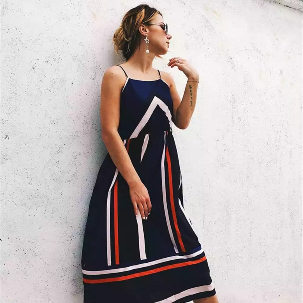 Stripe Midi Dress